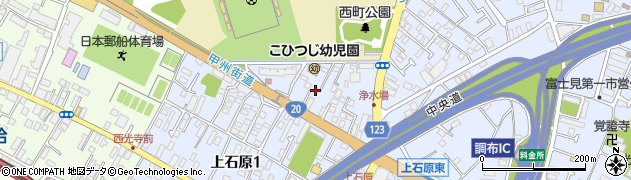 東京都調布市上石原1丁目17周辺の地図