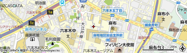 東京都港区六本木5丁目7周辺の地図