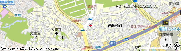 東京都港区西麻布1丁目14-2周辺の地図