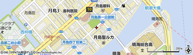 東京都中央区月島4丁目周辺の地図
