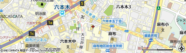 東京都港区六本木周辺の地図