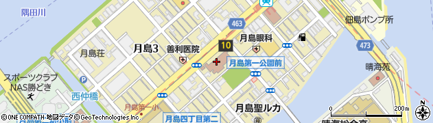 東京都中央区月島4丁目1周辺の地図