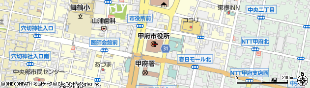 山梨中央銀行甲府市役所出張所周辺の地図