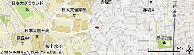 東京都世田谷区赤堤5丁目17周辺の地図
