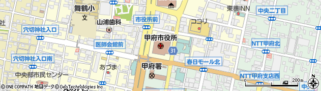甲府市役所周辺の地図