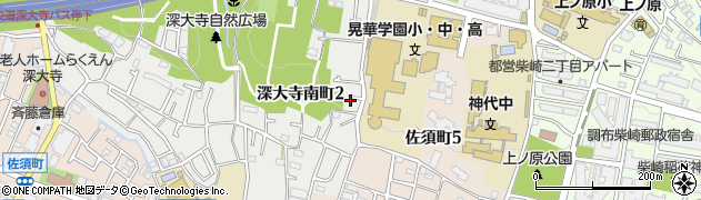 東京都調布市深大寺南町2丁目15周辺の地図