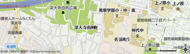 東京都調布市深大寺南町2丁目16周辺の地図