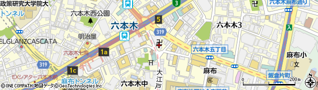東京都港区六本木5丁目1-9周辺の地図