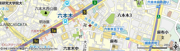 東京都港区六本木5丁目1-7周辺の地図