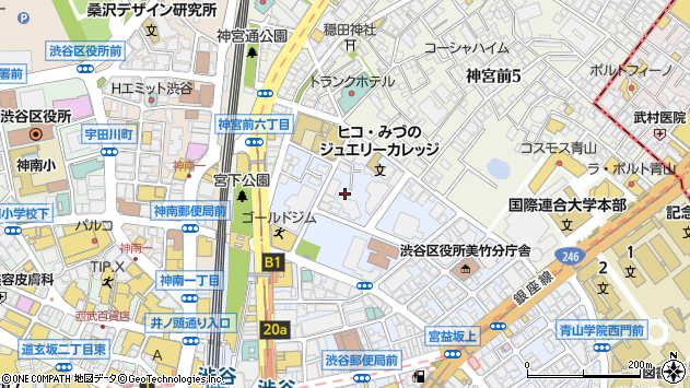 〒150-0002 東京都渋谷区渋谷（次のビルを除く）の地図