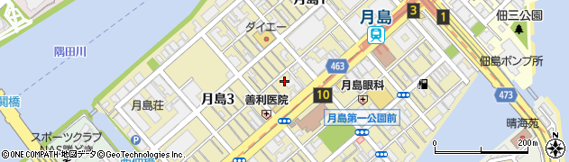 東京都中央区月島周辺の地図
