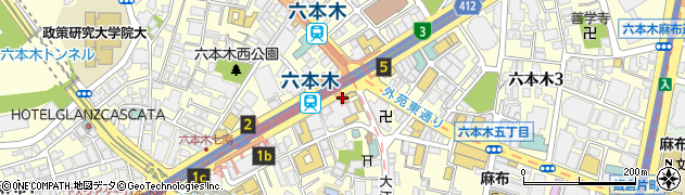 東京地下鉄株式会社　日比谷線六本木駅周辺の地図