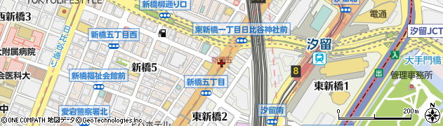 新橋５周辺の地図