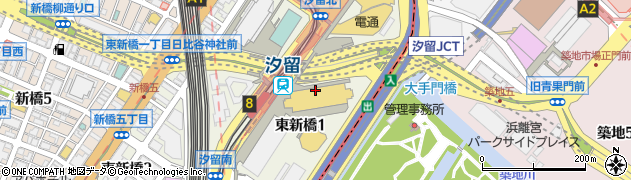 都営地下鉄東京都交通局　大江戸線汐留駅周辺の地図