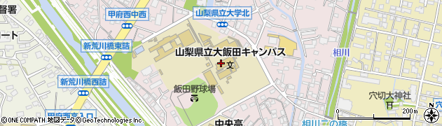 山梨県立飯田野球場周辺の地図