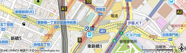 東京都港区東新橋1丁目周辺の地図
