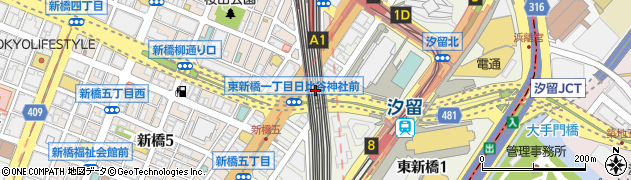 東京都港区東新橋1丁目4周辺の地図