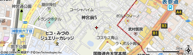 東京都渋谷区神宮前5丁目44-7周辺の地図