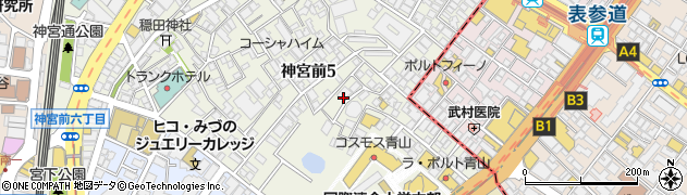 東京都渋谷区神宮前5丁目44周辺の地図