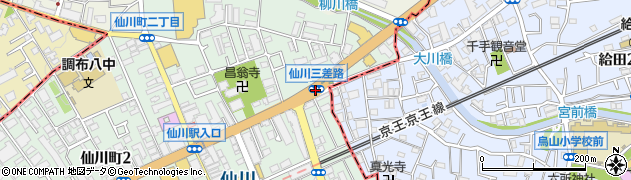 仙川三差路周辺の地図