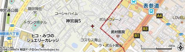 東京都渋谷区神宮前5丁目45-6周辺の地図