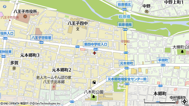 〒192-0051 東京都八王子市元本郷町の地図