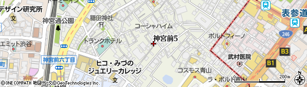 東京都渋谷区神宮前5丁目39周辺の地図