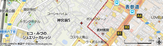 東京都渋谷区神宮前5丁目45-3周辺の地図
