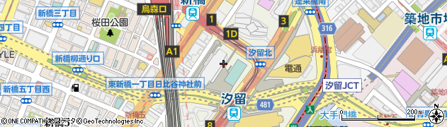東京都港区東新橋1丁目6周辺の地図