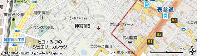 東京都渋谷区神宮前5丁目45-9周辺の地図