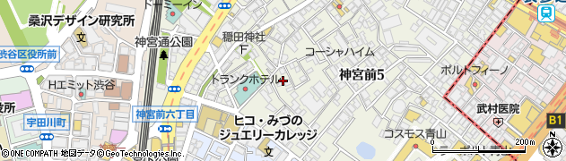 東京都渋谷区神宮前5丁目23周辺の地図