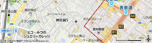 東京都渋谷区神宮前5丁目45周辺の地図