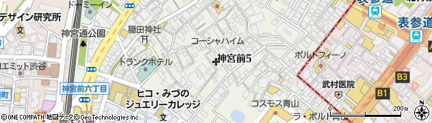 東京都渋谷区神宮前5丁目39-9周辺の地図