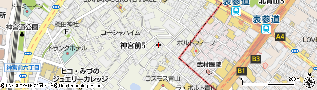 東京都渋谷区神宮前5丁目45-12周辺の地図