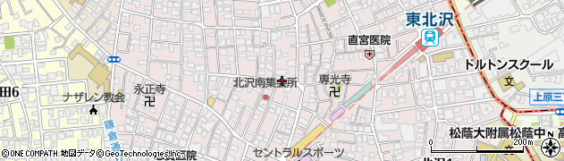 東京都世田谷区北沢3丁目周辺の地図