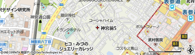 東京都渋谷区神宮前5丁目39-18周辺の地図