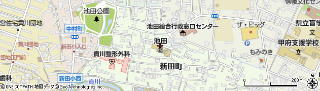 山梨県甲府市新田町周辺の地図