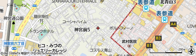 東京都渋谷区神宮前5丁目45-1周辺の地図