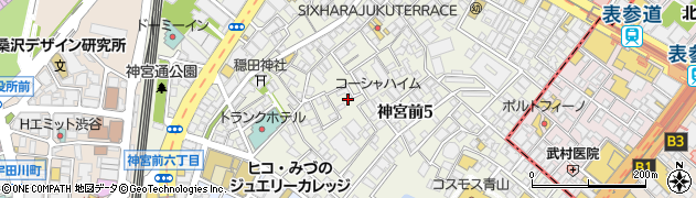 東京都渋谷区神宮前5丁目周辺の地図
