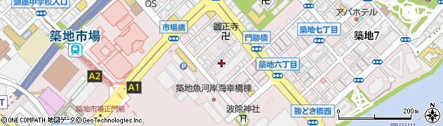 東京都中央区築地周辺の地図