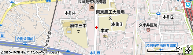 東京都府中市本町周辺の地図
