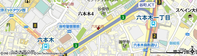 東京都港区六本木4丁目1周辺の地図