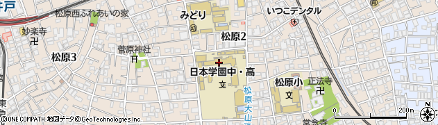 日本学園中学校周辺の地図
