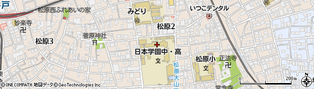 日本学園梅窓会周辺の地図
