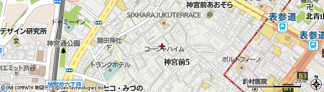 東京都渋谷区神宮前5丁目19周辺の地図
