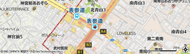 表参道駅周辺の地図