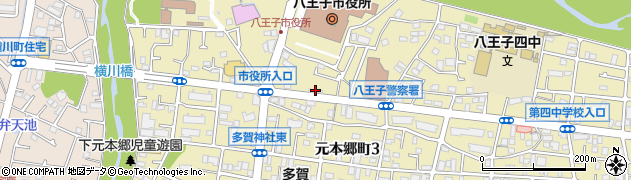 八王子市役所前郵便局周辺の地図