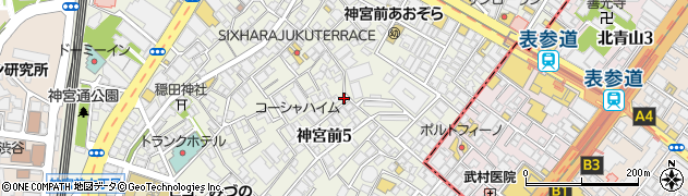 東京都渋谷区神宮前5丁目39-2周辺の地図