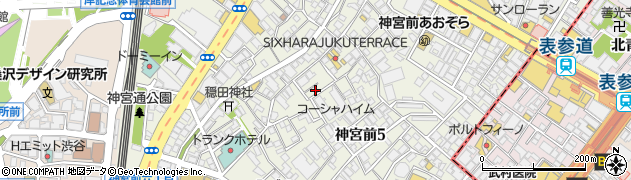 東京都渋谷区神宮前5丁目18-6周辺の地図