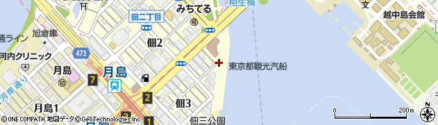 東京都中央区佃3丁目周辺の地図